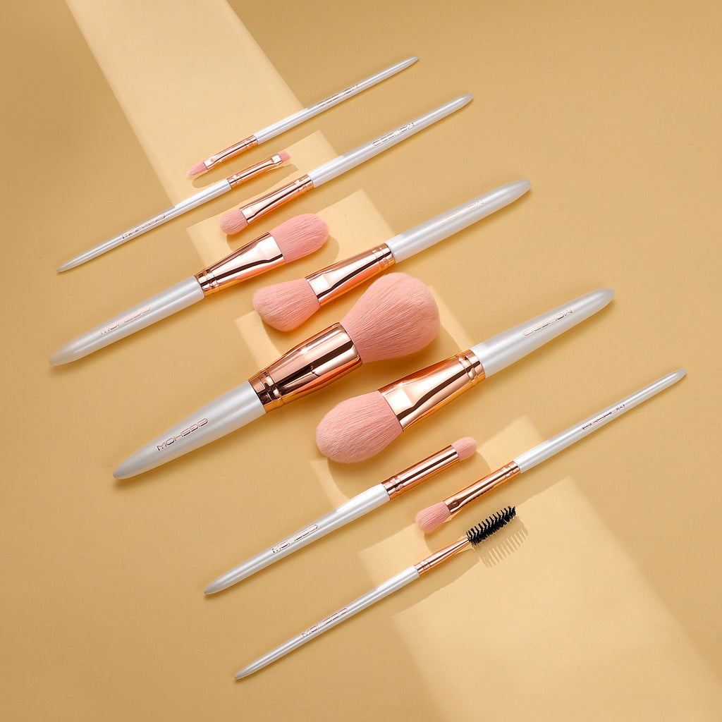 Vegan Series - 10pcs Nanofiber Brush Kit - Rose Gold