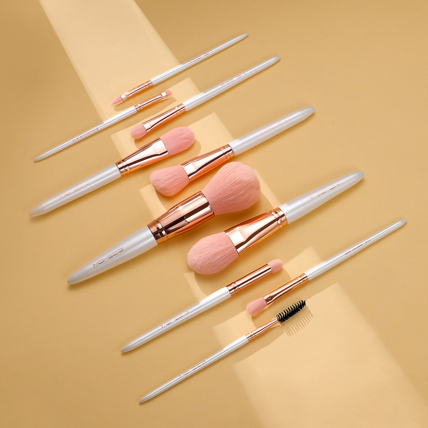 Vegan Series - 10pcs Nanofiber Brush Kit - Rose Gold
