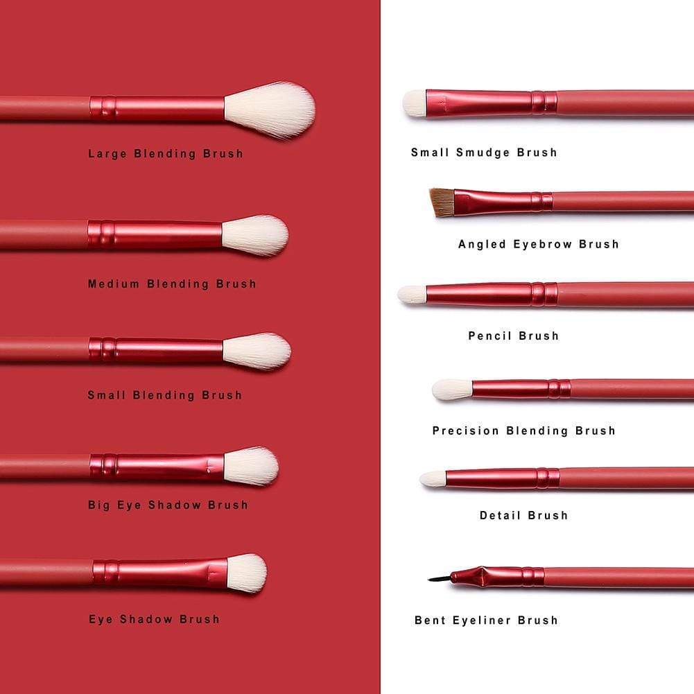 Jade Series – 11pcs Eye Brush Kit – Amber Red
