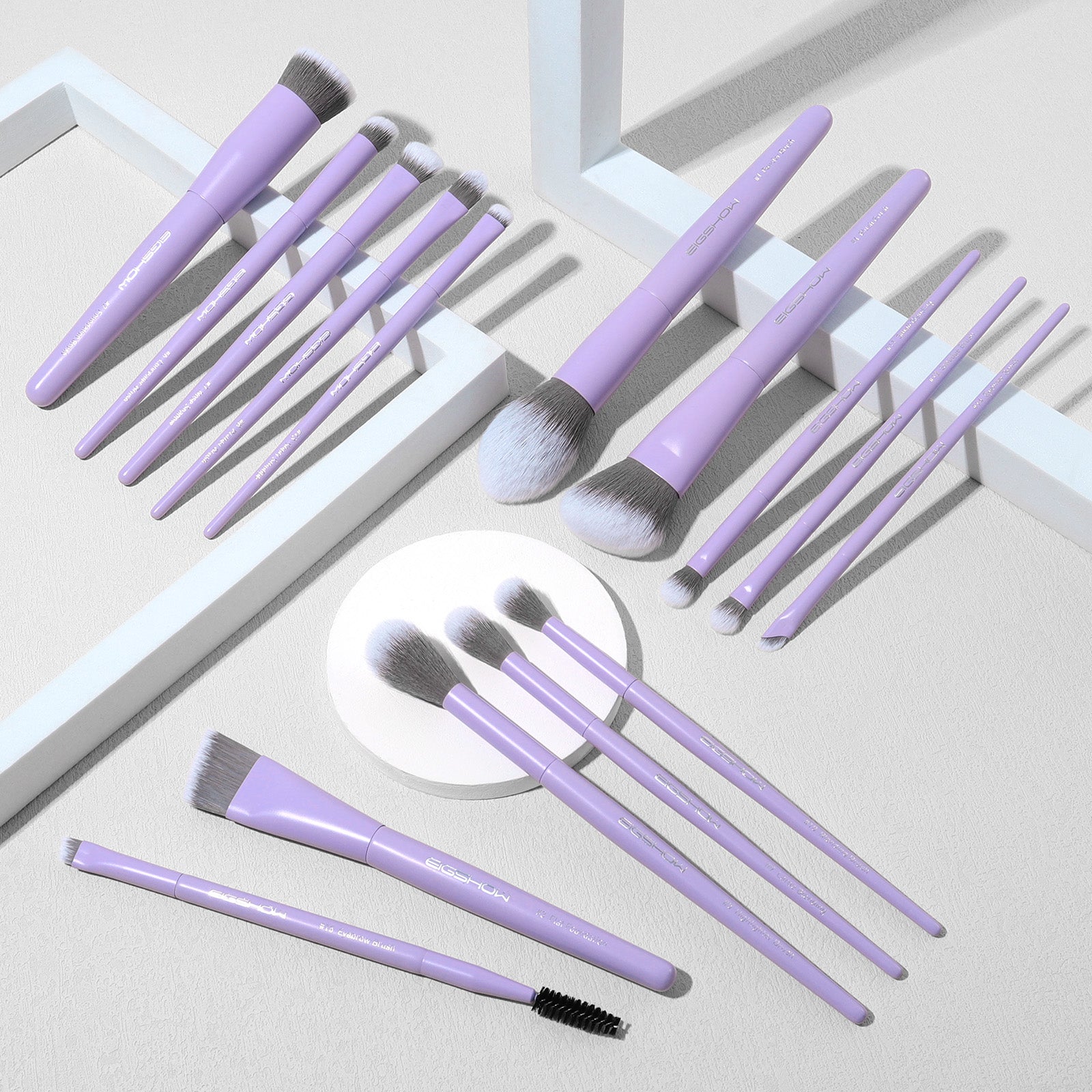 Lilac Whisper - 15pcs Makeup Brush Kit