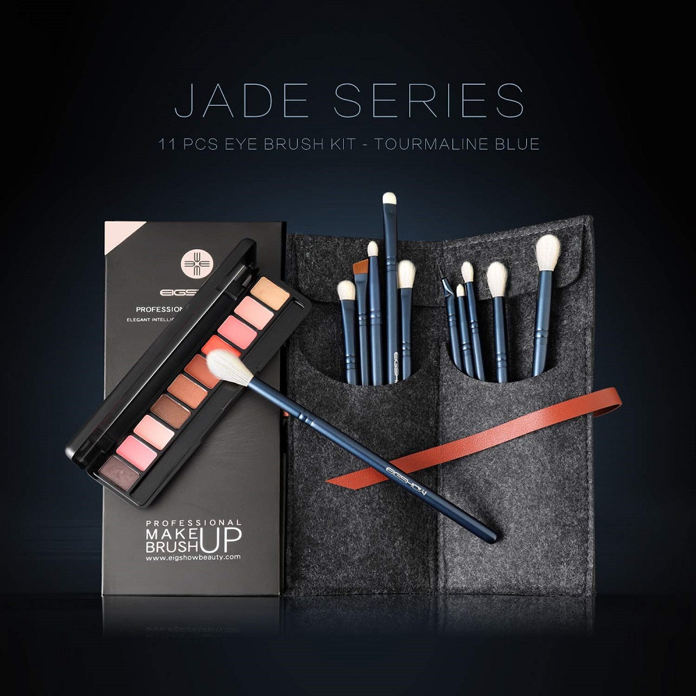 Jade Series – 11pcs Eye Brush Kit – Tourmaline Blue