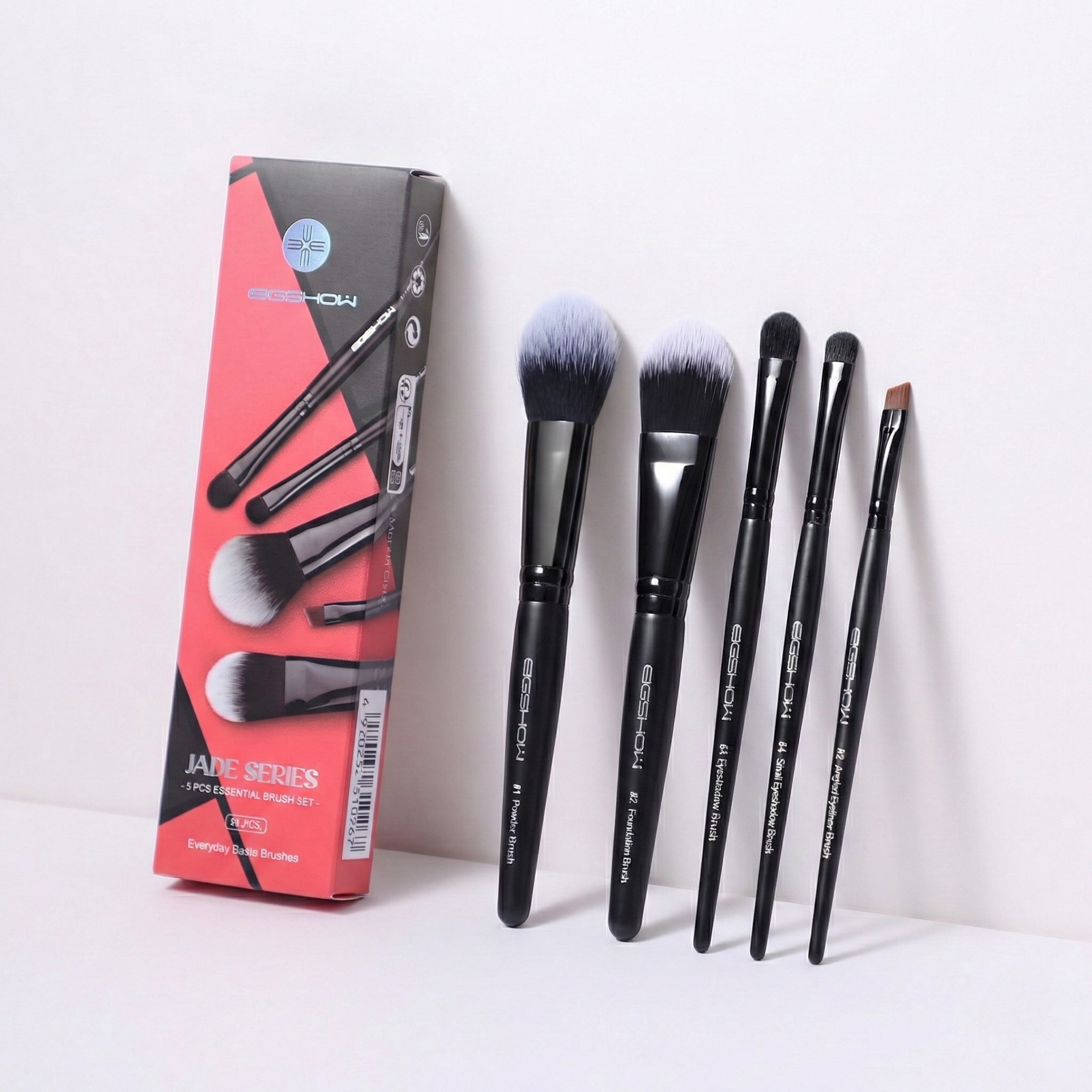 Jade Series - 5 Pcs Eye Brush Set - Black