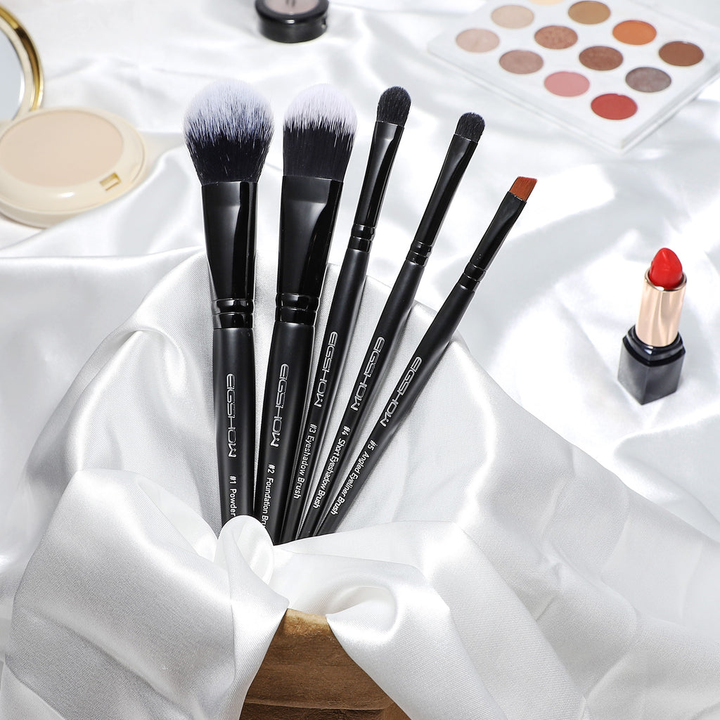 Jade Series - 5 Pcs Eye Brush Set - Black