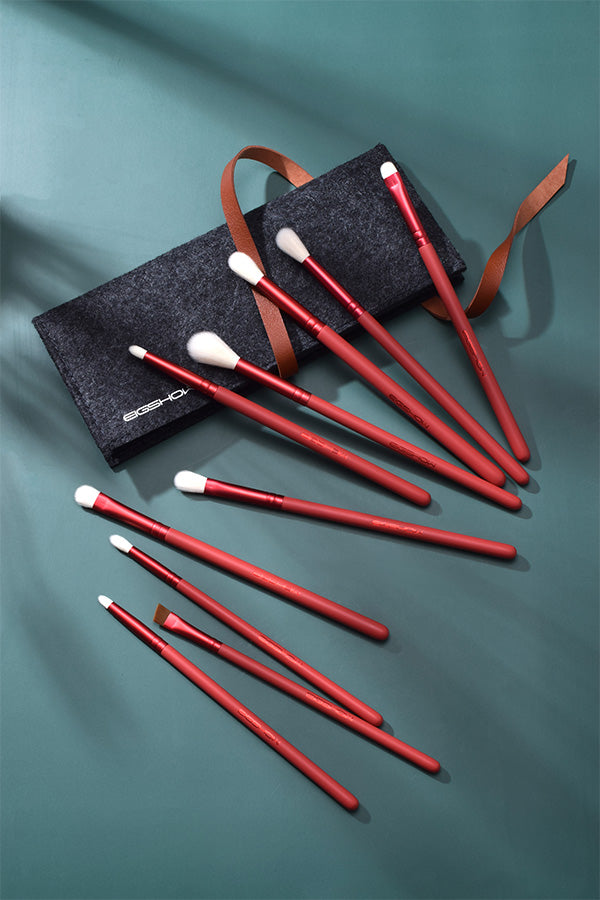 Jade Series – 11pcs Eye Brush Kit – Amber Red