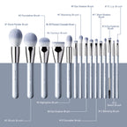 Jade Series – 15pcs Makeup Brush Kit – Baby Blue