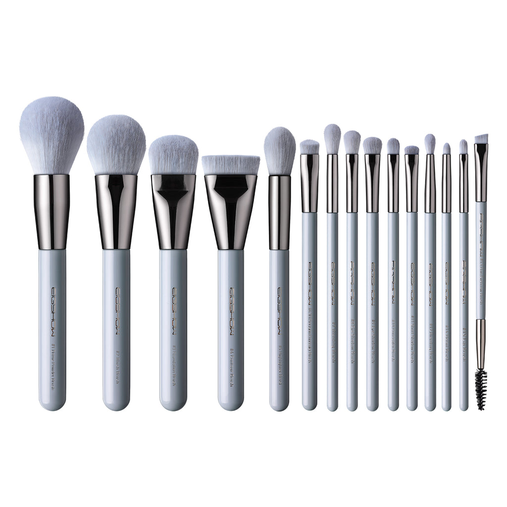 Jade Series – 15pcs Makeup Brush Kit – Baby Blue
