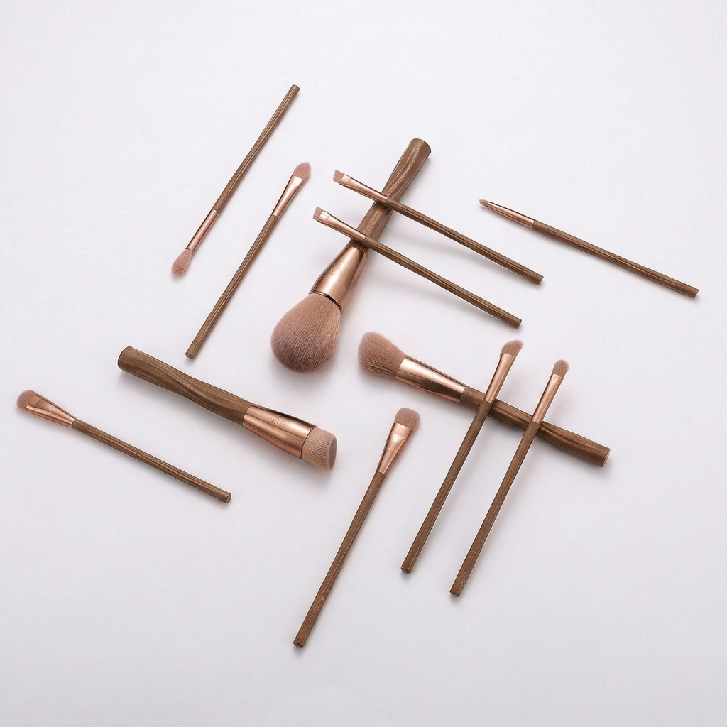 Sustainable Vegan Series - 12pcs EcoPro Coffee Makeup Brush Kit