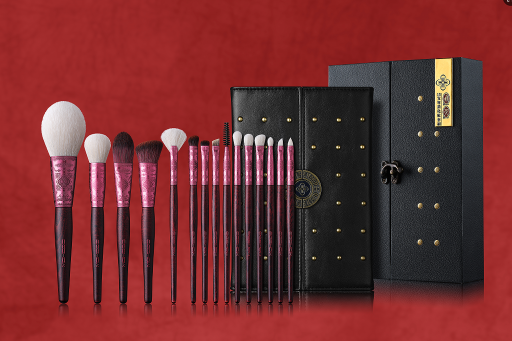 Aspara Red Splendid Series - 15pcs Makeup Brush Set