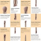 Sustainable Vegan Series - 12pcs EcoPro Coffee Makeup Brush Kit