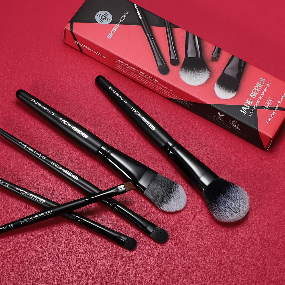 Jade Series - 5 Pcs Eye Brush Set - Black