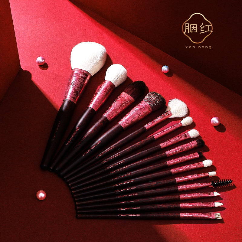 Aspara Red Splendid Series - 15pcs Makeup Brush Set