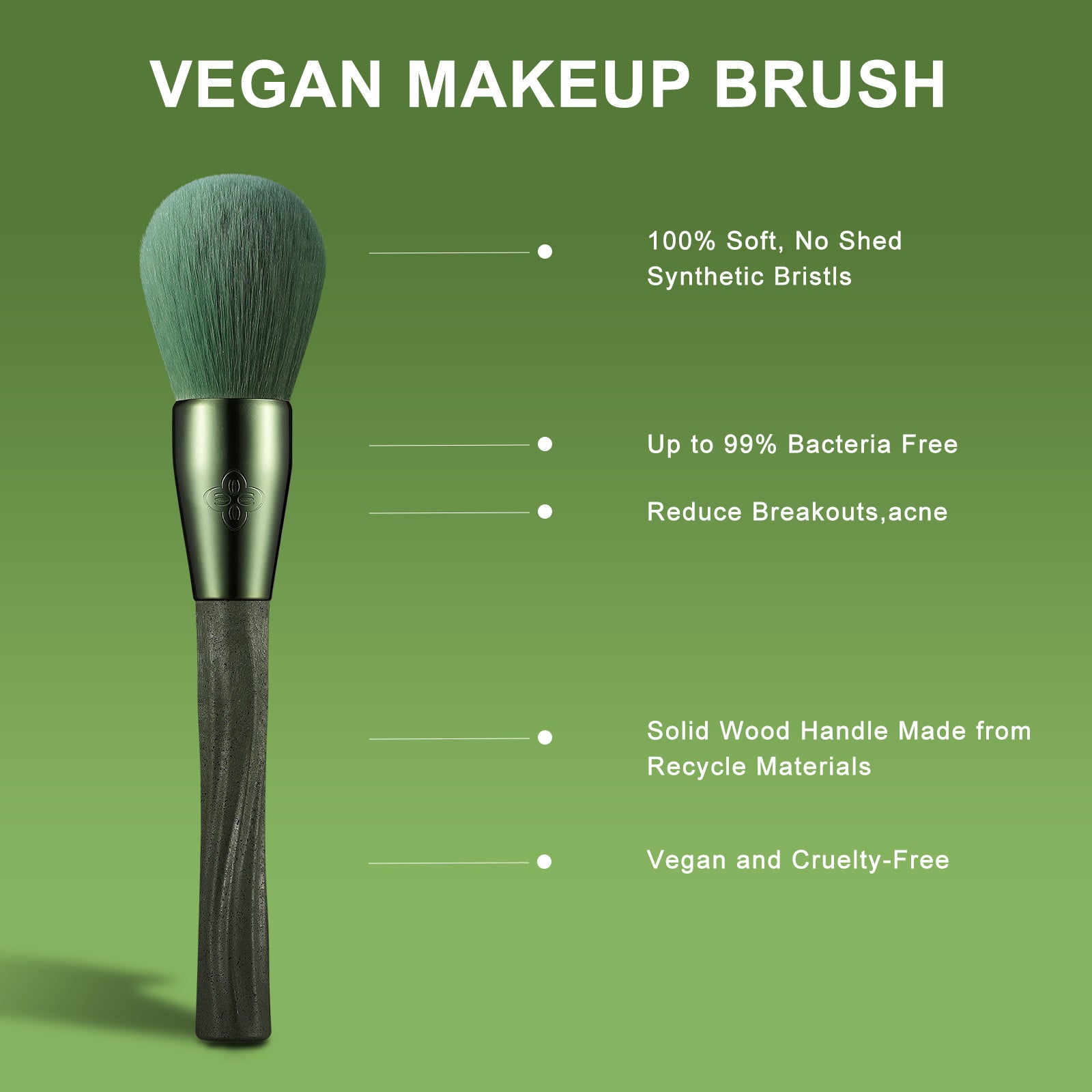 Sustainable Vegan Series - 12pcs EcoPro Tea Makeup Brush Kit