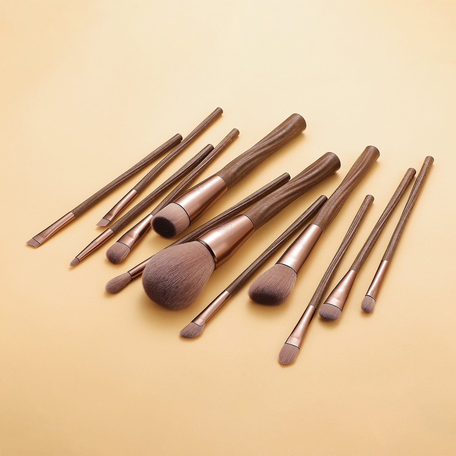 Sustainable Vegan Series - 12pcs EcoPro Coffee Makeup Brush Kit