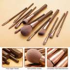 Sustainable Vegan Series - 12pcs EcoPro Coffee Makeup Brush Kit