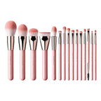 Jade Series – 15pcs Makeup Brush Kit – Misty Rose