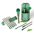 Sustainable Vegan Series - 12pcs EcoPro Tea Makeup Brush Kit