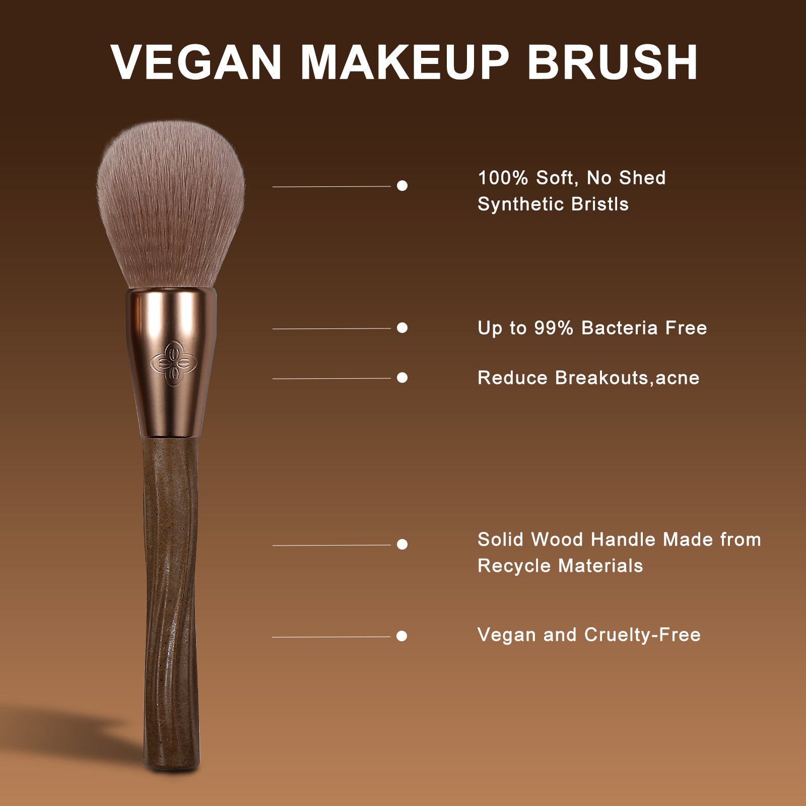 Sustainable Vegan Series - 12pcs EcoPro Coffee Makeup Brush Kit