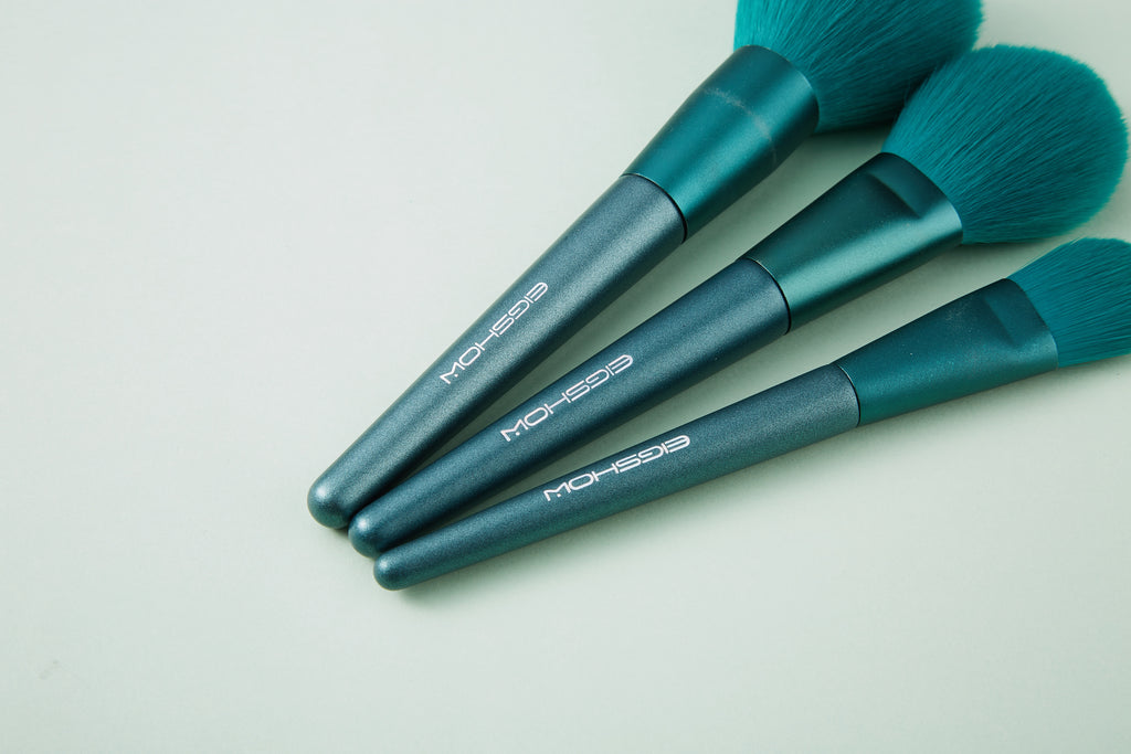 8pcs Jade Green Brush Kit with Cylinder