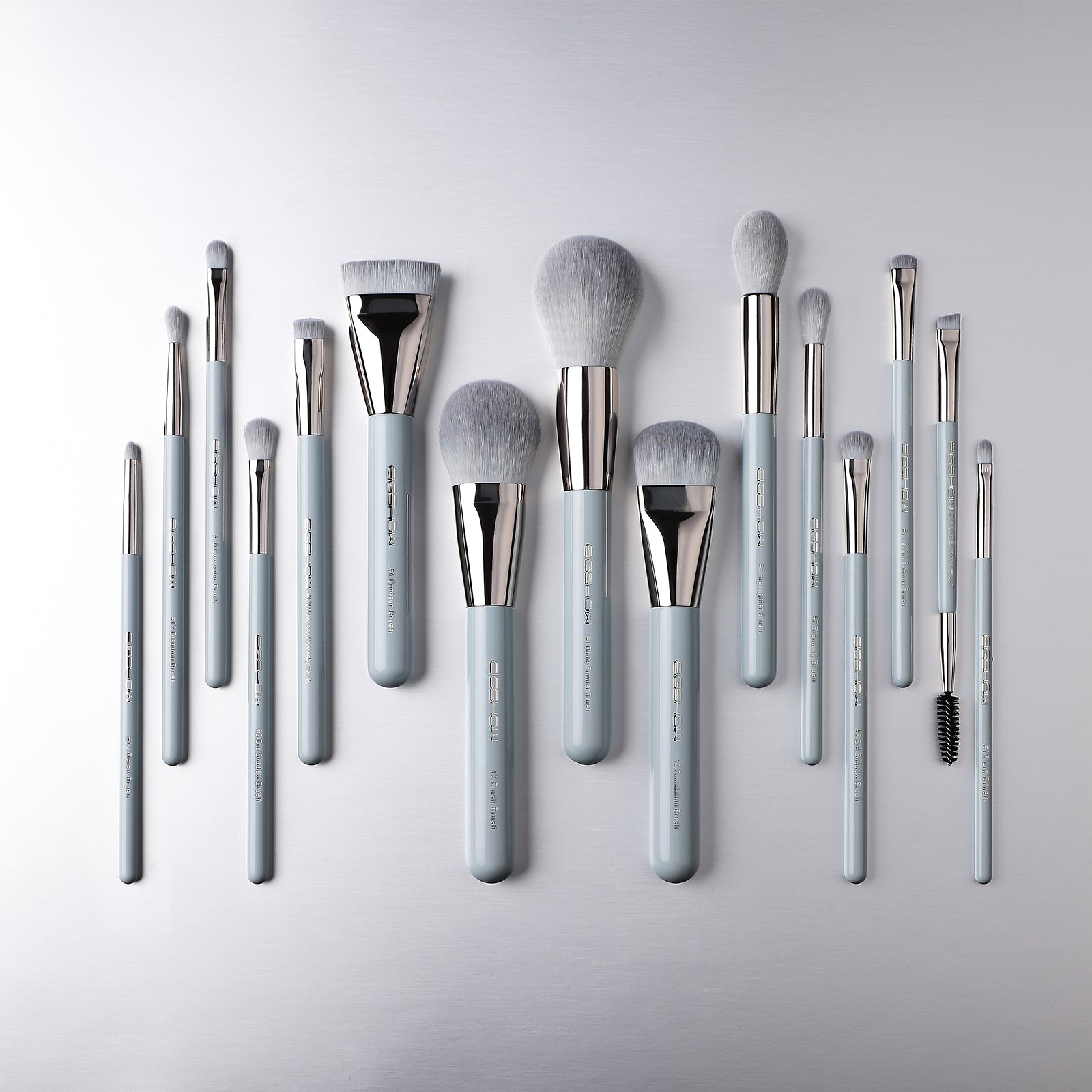 Jade Series – 15pcs Makeup Brush Kit – Baby Blue