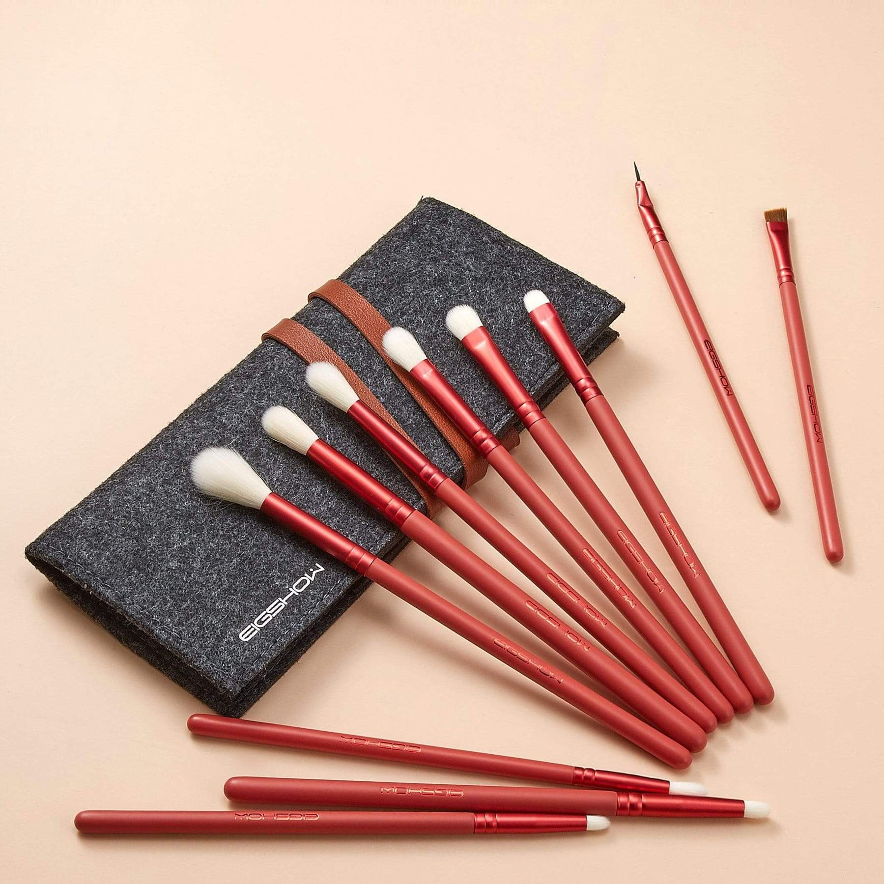 Jade Series – 11pcs Eye Brush Kit – Amber Red
