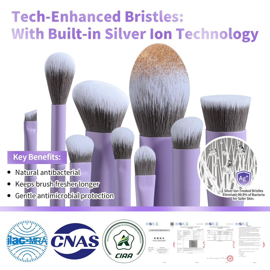 Lilac Whisper - 15pcs Makeup Brush Kit