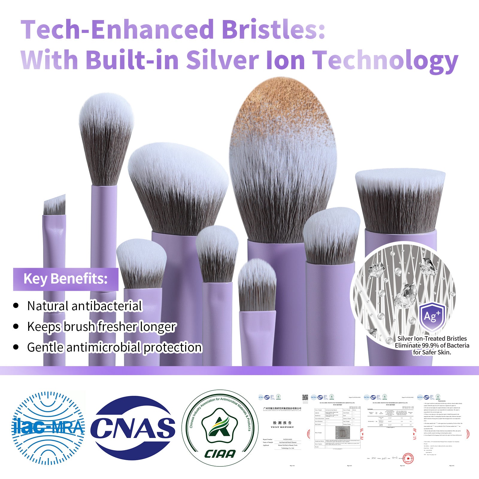 Lilac Whisper - 15pcs Makeup Brush Kit