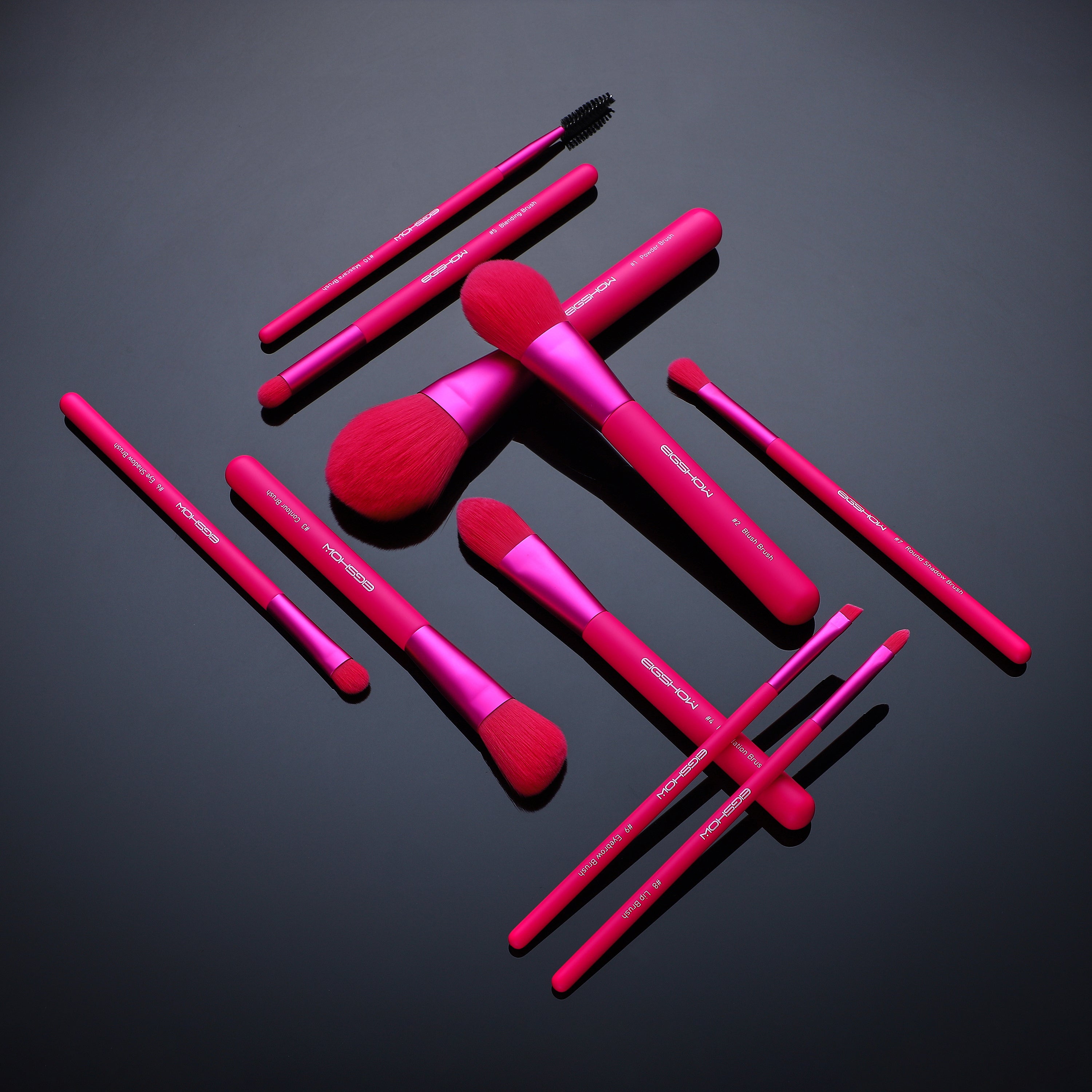 10pcs Vegan - Magenta Brush Kit