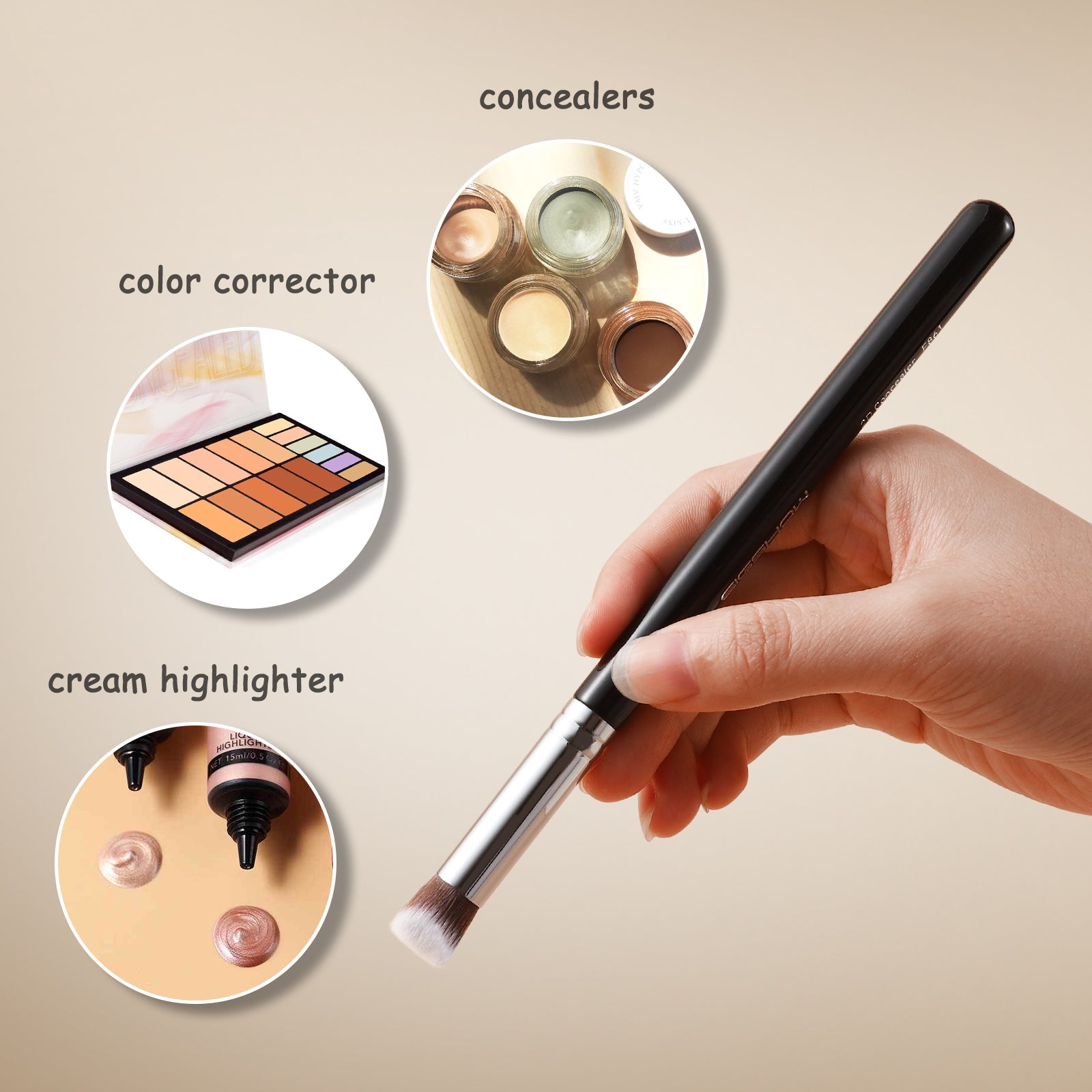 E861 - 2D Angled Concealer Brush