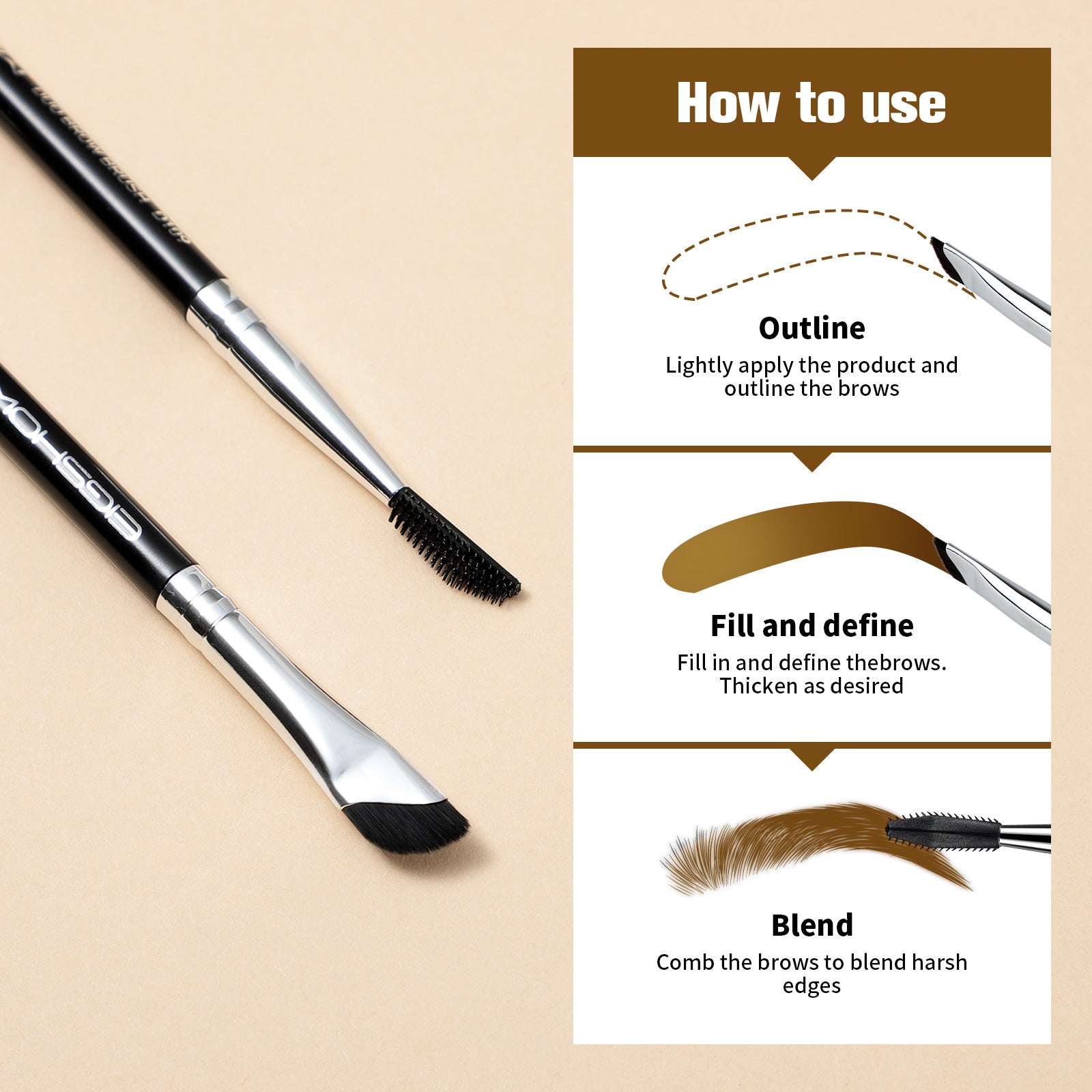 D109 Duo Brow Brush