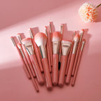 Jade Series – 15pcs Makeup Brush Kit – Misty Rose