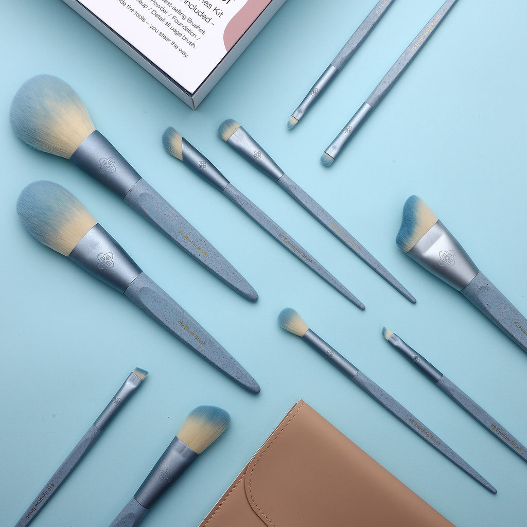 EcoPro Bamboo Fiber - 11pcs Ice Blue Brush Kit