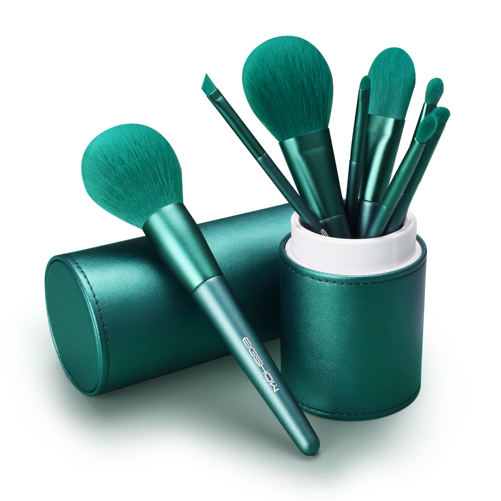 8pcs Jade Green Brush Kit with Cylinder