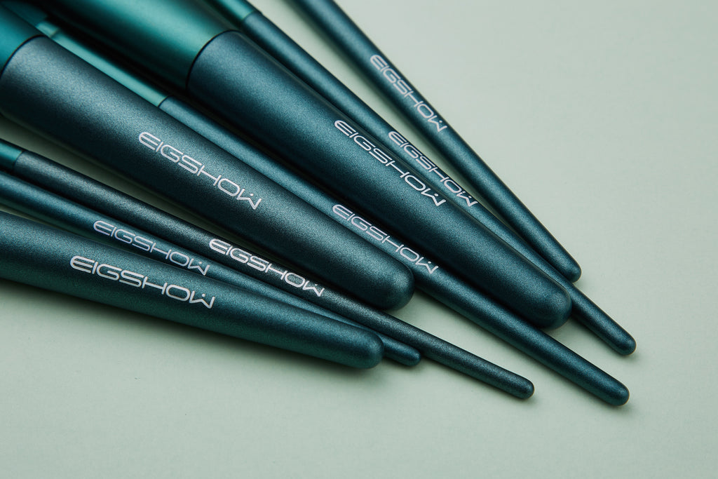 8pcs Jade Green Brush Kit with Cylinder