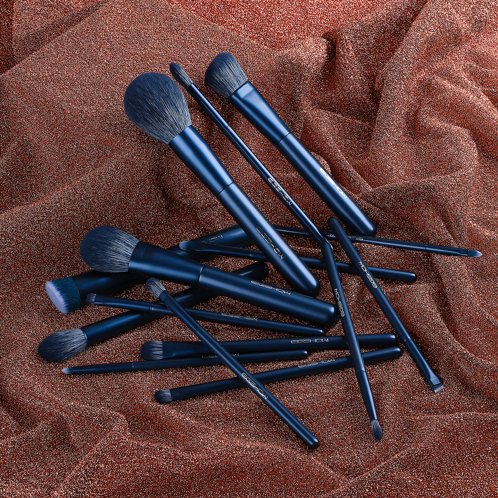 Jade Series – 15pcs Makeup Brush Kit – Tourmaline Blue