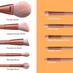 Morandi Series - 10 Pcs Ready to Roll Brush Kit - Coral