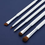 Jade Series - 5 Pcs Eye Brush Set - White Silver
