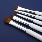 Jade Series - 5 Pcs Eye Brush Set - White Silver