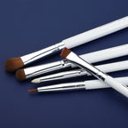 Jade Series - 5 Pcs Eye Brush Set - White Silver