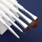 Jade Series - 5 Pcs Eye Brush Set - White Silver