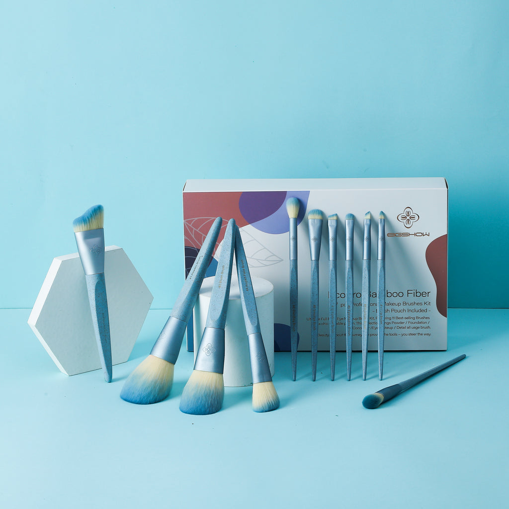 EcoPro Bamboo Fiber - 11pcs Ice Blue Brush Kit