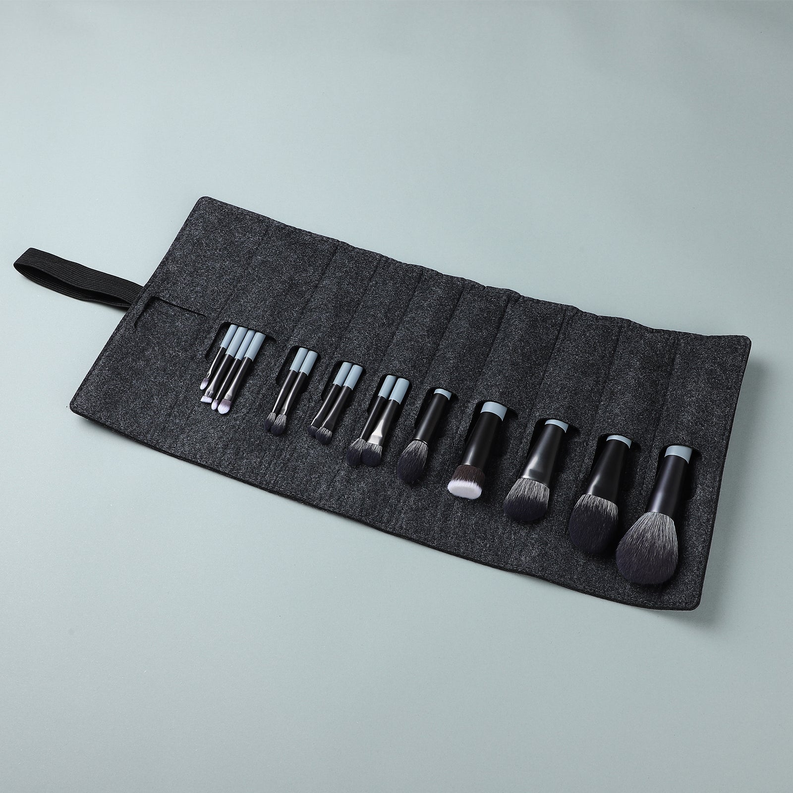 Jade Series – 15pcs Makeup Brush Kit – Agate Grey