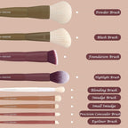 9pcs Vegan Brush Set