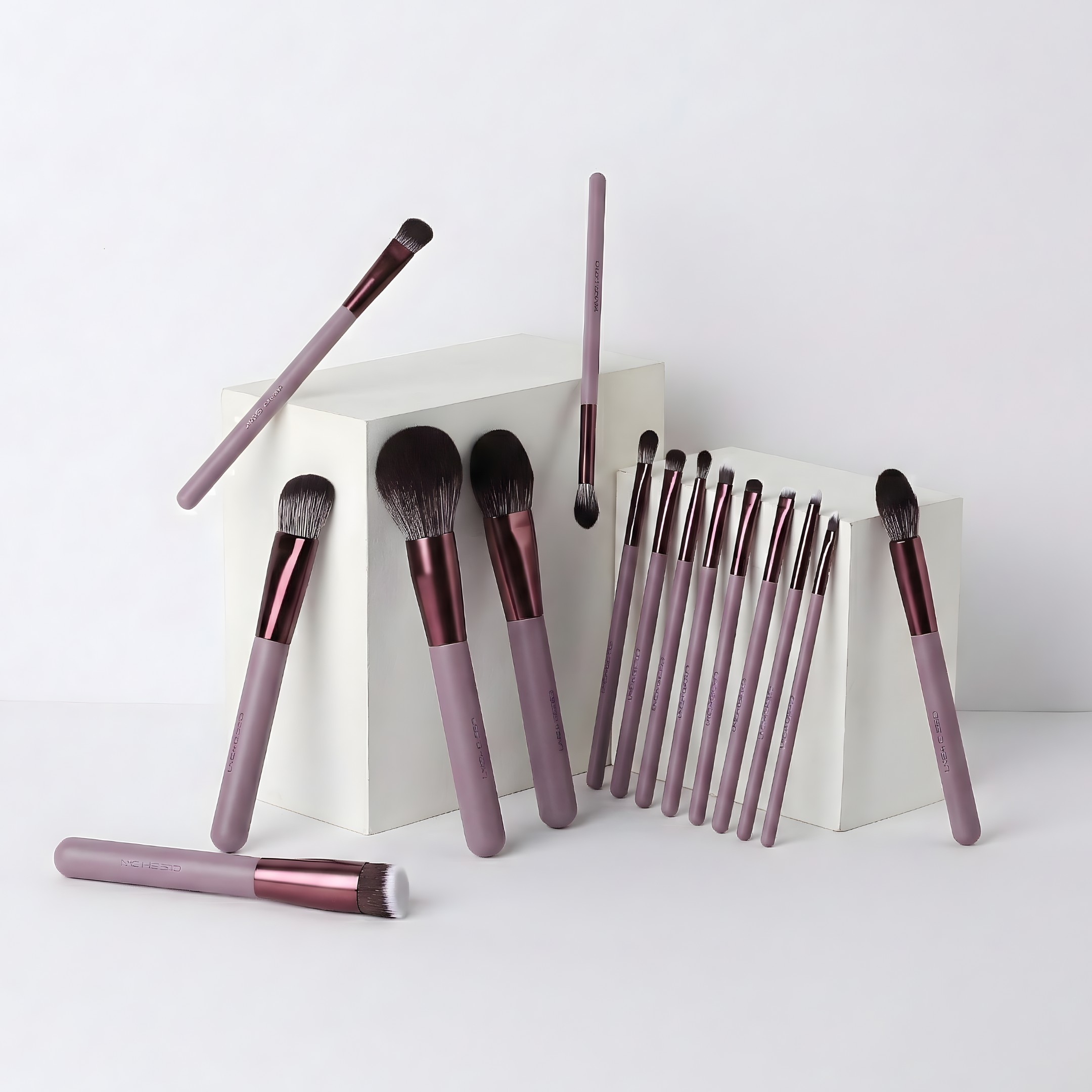 Jade Series – 15pcs Makeup Brush Kit – Smoke Purple
